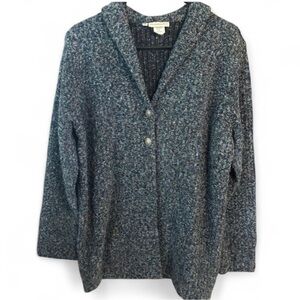 Monterey Bay Textured Knit Cardigan Sweater L USA Chunky Sweater Cardigan